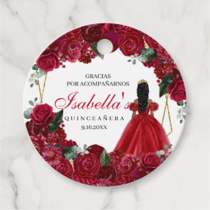 Etiquetas Para Lembrancinhas Tags de Favor do Círculo Floral de Quinceanera Ver