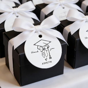 Etiquetas Para Lembrancinhas Tampa de Formatura Minimalista com Laço Personaliz