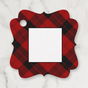 Etiquetas Para Lembrancinhas Tartan preto vermelho