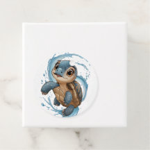 Tartaruga Marinha Fofa Natal Feriado Aquarela