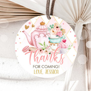 Etiquetas Para Lembrancinhas Tea Party Tea for Two Pink Floral Brear Party