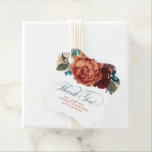 Etiquetas Para Lembrancinhas Teal e Terracotta Floral Weding Obrigado<br><div class="desc">Erva-pampas e terracotta e flores azuis-teais</div>