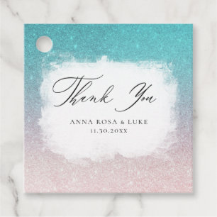 Etiquetas Para Lembrancinhas * ~* Teal Peach Glitter Beach AR4 Casamento
