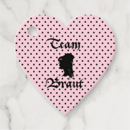 Etiquetas Para Lembrancinhas Team Braut Text mit Punkte rosa
