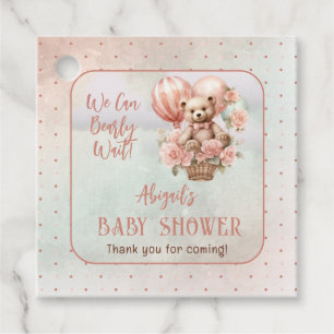 Etiquetas Para Lembrancinhas Teddy Bear Balloons Girl Bearly Chá de fraldas de