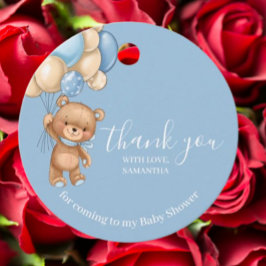 Etiquetas Para Lembrancinhas Teddy Bear Blue Obrigado Marcas Favoráveis