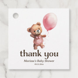 Etiquetas Para Lembrancinhas Teddy Bear Girl Chá de fraldas Tags