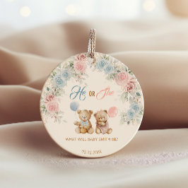 Etiquetas Para Lembrancinhas Teddy Bear He or She Gender Reveal Favor Tag