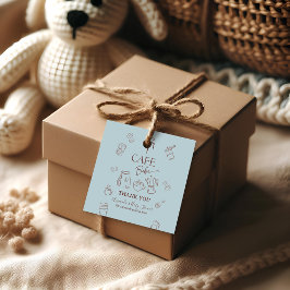 Etiquetas Para Lembrancinhas Tema de Café Arco-íris Azul Café Bebe Menino Chá d
