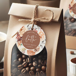 Etiquetas Para Lembrancinhas Tema de Café Floral "Obrigada por Tudo" Chá de Noi