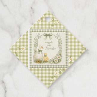 Etiquetas Para Lembrancinhas Tema de pato floral verde salvia vintage editável
