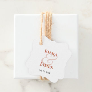Etiquetas Para Lembrancinhas Terracotta Ampersand Casamento | Nomes e Data em B