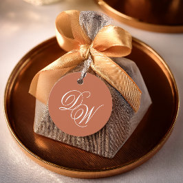 Etiquetas Para Lembrancinhas Terracotta Casamento Monograma Clássico Simples Ca