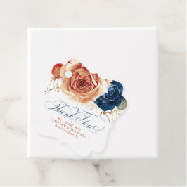 Etiquetas Para Lembrancinhas Terracotta Floral Azul Marinho Boho Obrigado Casam