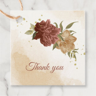 Etiquetas Para Lembrancinhas terracotta terra-tona floral casamento verde