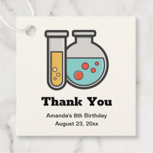 Etiquetas Para Lembrancinhas Teste de Química Tubo e Beaker Aniversário Obrigad