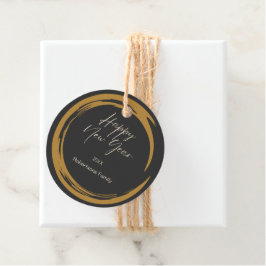 Etiquetas Para Lembrancinhas Texto do feliz ano novo corante dourado cinza escu