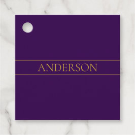 Etiquetas Para Lembrancinhas Texto Elegante Personalizável | Dourado e Roxo Esc