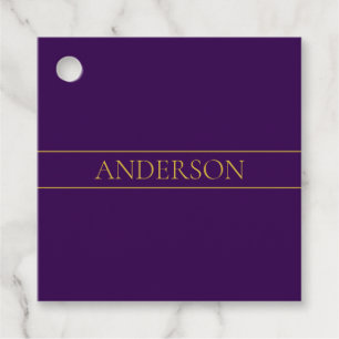 Etiquetas Para Lembrancinhas Texto Elegante Personalizável   Dourado e Roxo Esc