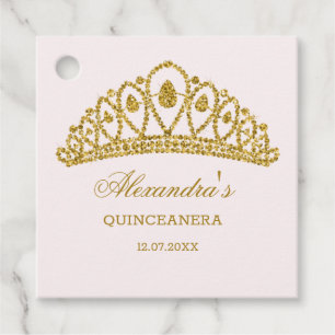 Etiquetas Para Lembrancinhas Tiara moderna Quinceanera do efeito do brilho do