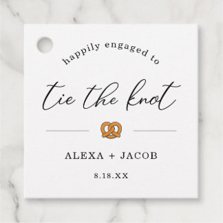 Etiquetas Para Lembrancinhas Tie the Knot Pretzel Engagement Party Favor Tag