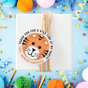 Etiquetas Para Lembrancinhas Tiger Wild One Jungle Safari Animal Aniversário de