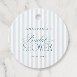 Etiquetas Para Lembrancinhas Timeless Blue Stripes Bridal Shower