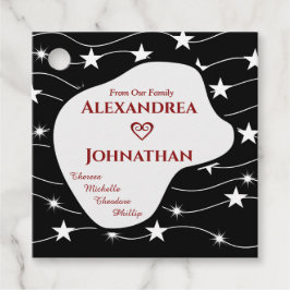 Etiquetas Para Lembrancinhas Tipografia de Script Branco Preto da Família Perso