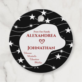 Etiquetas Para Lembrancinhas Tipografia de Script Branco Preto da Família Perso