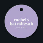 Etiquetas Para Lembrancinhas Tipografia Moderna Bat Roxo Mitzvah Personalizado<br><div class="desc">Etiquetas de Lavanda em negrito personalizadas</div>