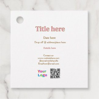 Etiquetas Para Lembrancinhas título digitalizar QR contato logotipo aqui local 
