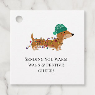 Etiquetas Para Lembrancinhas Título Tags de Presente de Natal de Dachshund Fofo