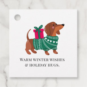 Etiquetas Para Lembrancinhas Título Tags de Presente de Natal de Dachshund Fofo