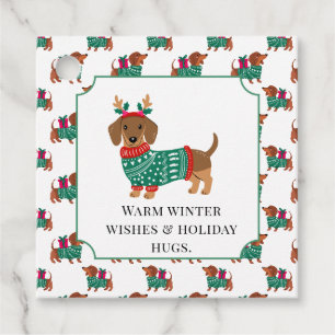 Etiquetas Para Lembrancinhas Título Tags de Presente de Natal de Dachshund Fofo