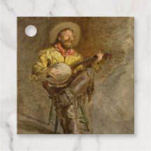 Tocado de banjo Cowboy espanhol cantando canção de