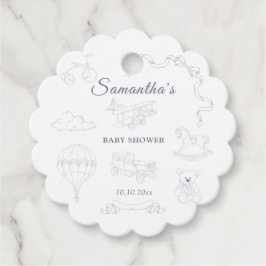 Etiquetas Para Lembrancinhas Toile de Jouy Nursery Baby Shower
