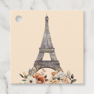 Etiquetas Para Lembrancinhas Torre Eiffel de Paris Bela Chuvada Floral Nupcial