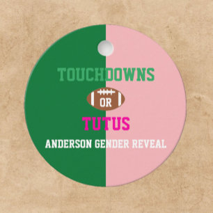 Etiquetas Para Lembrancinhas Touchdowns ou Revelação de Gênero de Tutus