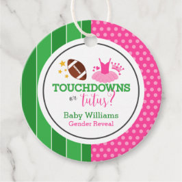 Etiquetas Para Lembrancinhas Touchdowns ou Tutus Gender Revement Party