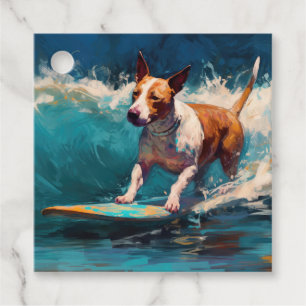 Etiquetas Para Lembrancinhas Touro Terrier Beach Surfing Painting