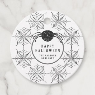 Etiquetas Para Lembrancinhas Trendy Modern Black White Spider Halloween