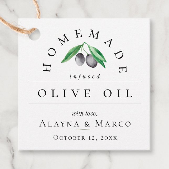 Etiquetas Para Lembrancinhas Trendy Olive Oil Wedding (Frente)