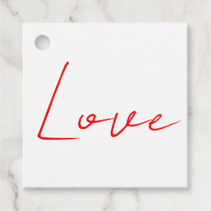 Etiquetas Para Lembrancinhas Trendy White Red Love Nome da Manuscrito