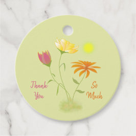 Etiquetas Para Lembrancinhas Três Flores no Sol - transparentes.