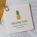 Etiquetas Para Lembrancinhas Tropical Pineapple Beach Wedding Thank You<br><div class="desc">Add a sweet tropical touch to your gifts and favors with this Pineapple Thank You Square Tag. Featuring a charming pineapple design that symbolizes warmth and hospitality, this tag is perfect for beach weddings, destination celebrations, bridal showers, and summer parties. The square shape makes it easy to attach to favor...</div>