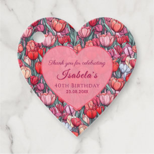 Etiquetas Para Lembrancinhas Tulipa Clássica Floral Aniversário Da Filha