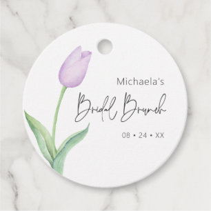 Etiquetas Para Lembrancinhas Tulipa Roxa Moderna Solitária Brunch de Noiva