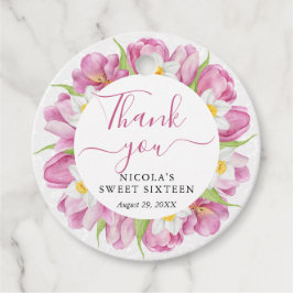 Etiquetas Para Lembrancinhas Tulipas e Narcisos em Aquarela Sweet Sixteen