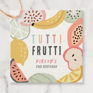 Etiquetas Para Lembrancinhas Tutti Frutti Colorida Fruta segundo aniversário