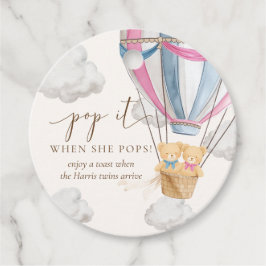 Etiquetas Para Lembrancinhas Twins Bearly Wait Teddy Bear Pop It When She Pops